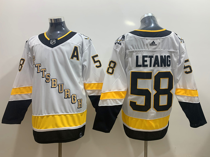 Men's Pittsburgh Penguins Kris Letang #58 White Jersey